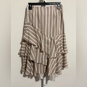 Antonio Melani Beige and Cream Striped Skirt